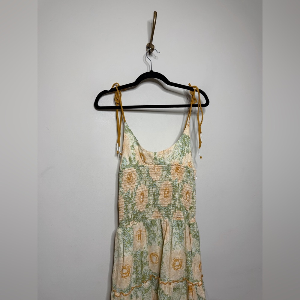 Free People Adriel Midi Dress Sweetheart Neck Sleeveless Smocked Floral - Picture 5 of 7